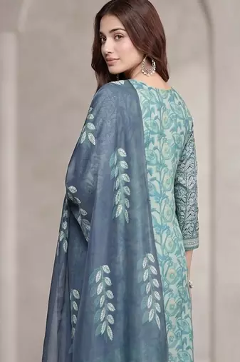 Women Floral Printed Regular Sequinned Kurta with Trousers & With Dupatta