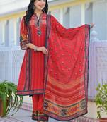 Women Ethnic Motifs Printed Regular Thread Work Kurta with Trousers & With Dupatta