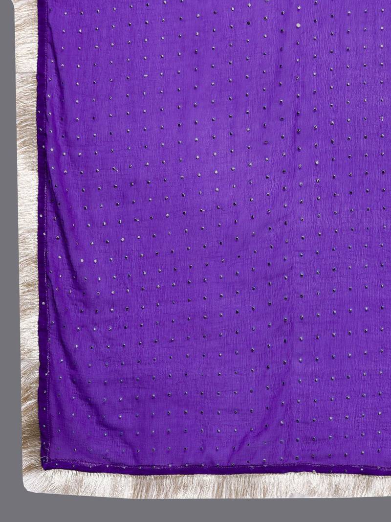 Floral Thread Embroidered Sequinned Chanderi Silk Kurta & Palazzos With Dupatta