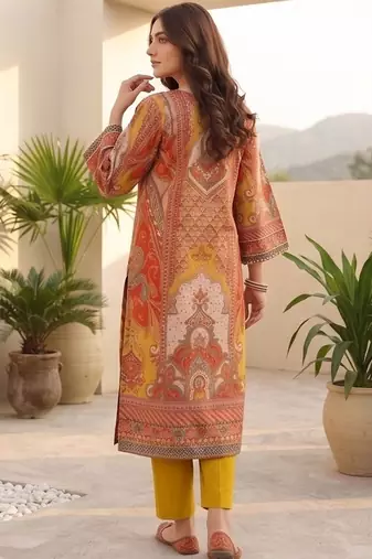 Women Ethnic Motifs Printed Regular Chanderi Silk Kurta with Trousers