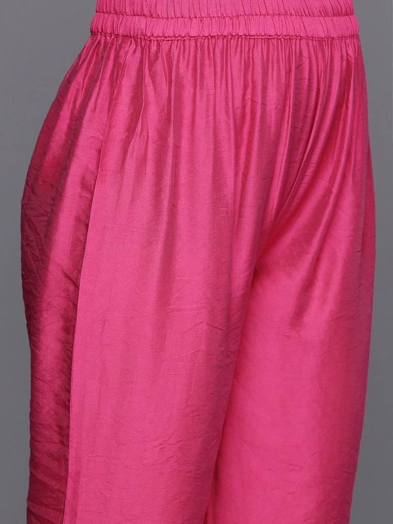 Women Yoke Design Panelled Thread Work Kurta with Trousers & Dupatta
