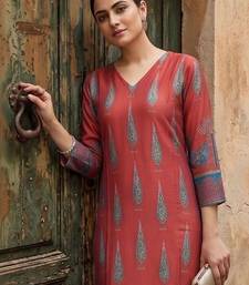 Women Ethnic Motifs Printed Regular Chanderi Silk Kurta with Trousers