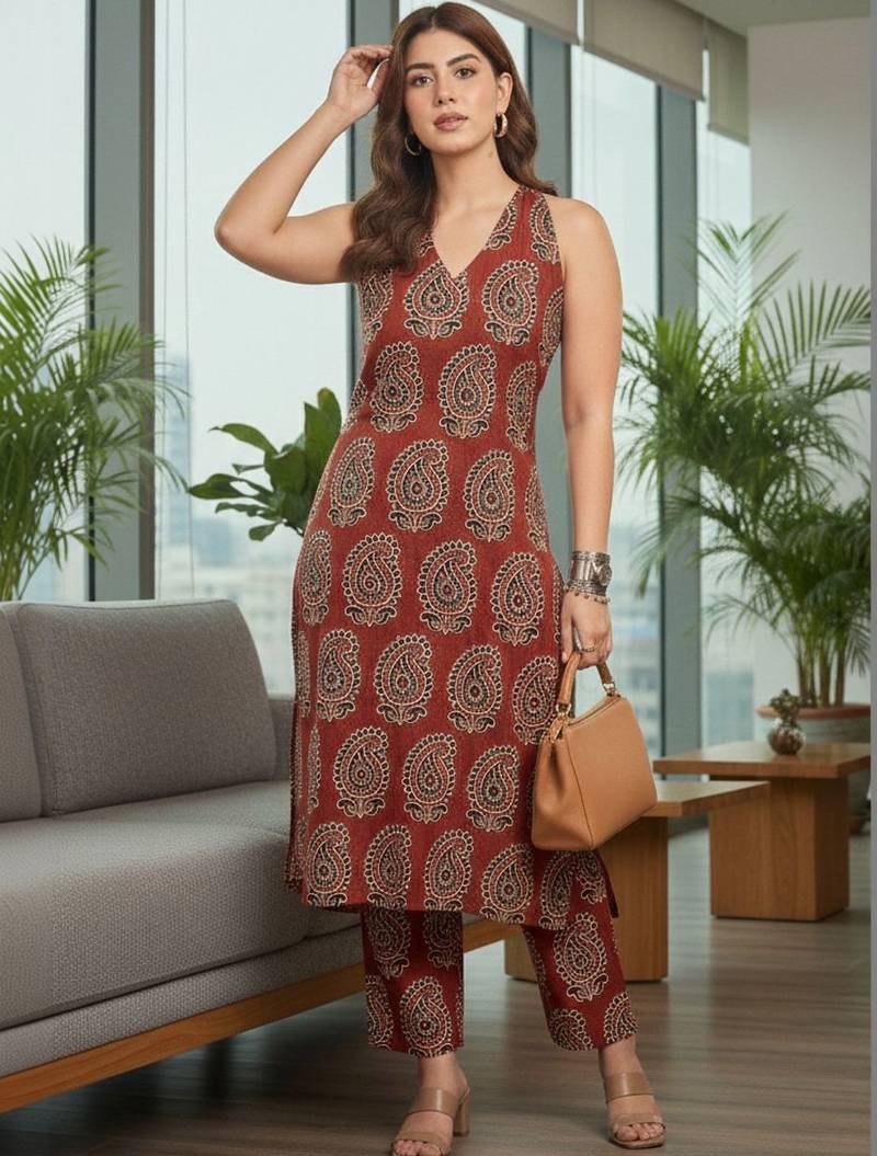 Women Ethnic Motifs Printed Regular Kurta with Trousers