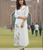 Women Floral Embroidered Regular Thread Work Kurta with Trousers