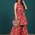 Women Floral Embroidered Regular Thread Work Pure Cotton Kurti with Sharara