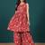Women Floral Embroidered Regular Thread Work Pure Cotton Kurti with Sharara