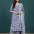 Floral Printed V-Neck Pure Cotton Straight Kurta With Trousers & Dupatta
