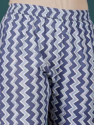 Floral Printed V-Neck Pure Cotton Straight Kurta With Trousers & Dupatta 4