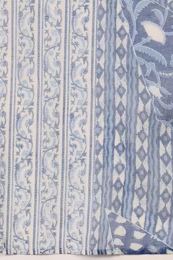 Floral Printed V-Neck Pure Cotton Straight Kurta With Trousers & Dupatta