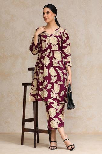 women floral printed regular  cotton kurta set