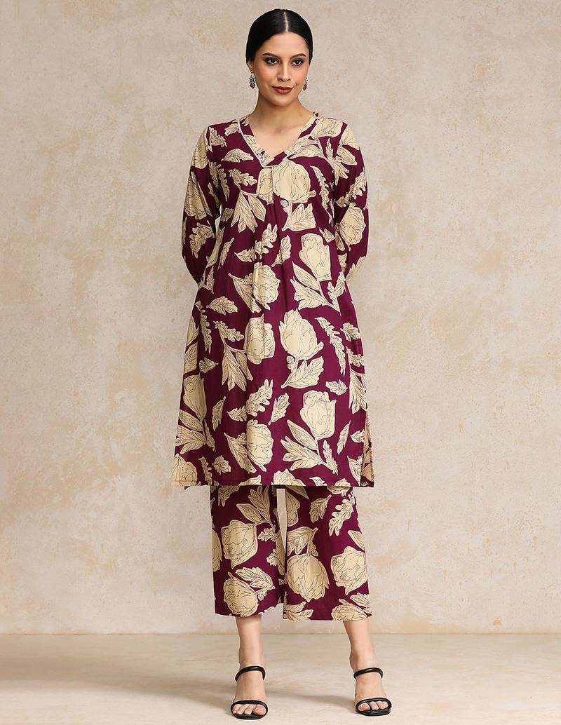 Women Floral Printed Regular Pure Cotton Kurta Set