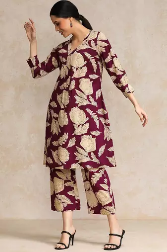 Women Floral Printed Regular Pure Cotton Kurta Set