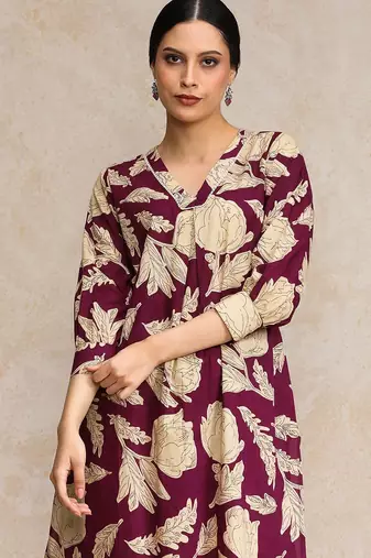 Women Floral Printed Regular Pure Cotton Kurta Set