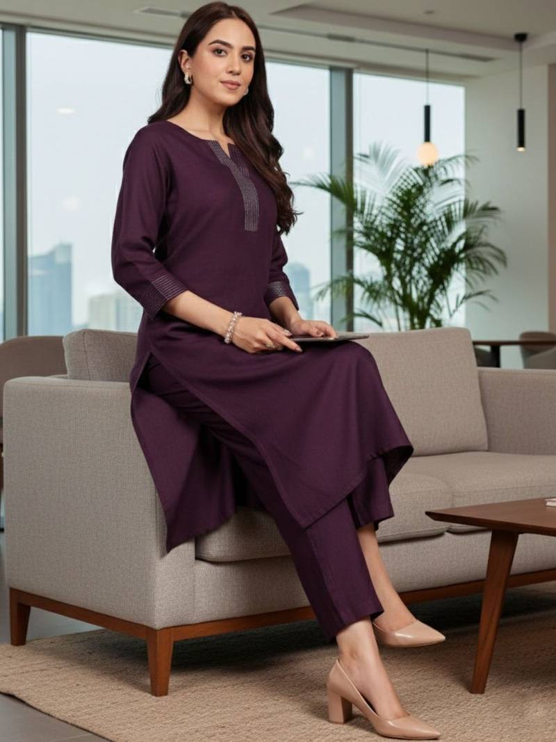 Women Ethnic Motifs Embroidered Regular Thread Work Kurta with Trousers & With Dupatta