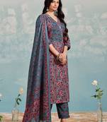 Women Floral Printed Regular Kurta with Trousers & With Dupatta