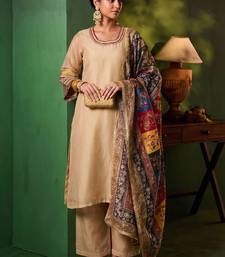 Women Ethnic Motifs Regular Thread Work Kurta with Palazzos & With Dupatta