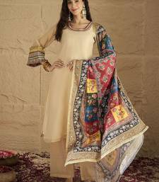 Yoke Design Round Neck Straight Kurta With Palazzos And Dupatta