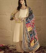 Yoke Design Round Neck Straight Kurta With Palazzos And Dupatta