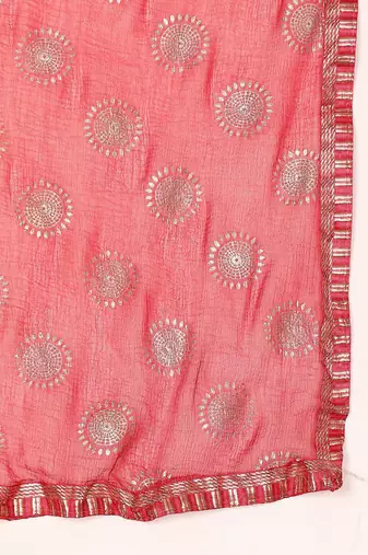 Maroon Paisley Embroidered Regular Sequinned Kurta With Trouser With Dupatta