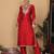 Maroon Paisley Embroidered Regular Sequinned Kurta With Trouser With Dupatta