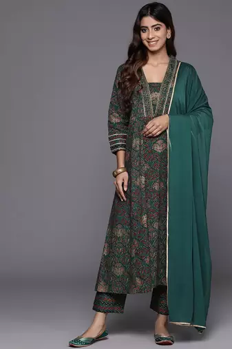 Women Ethnic Motifs Printed Gotta Patti Kurta with Trousers & With Dupatta
