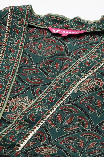 Women Ethnic Motifs Printed Gotta Patti Kurta with Trousers & With Dupatta