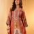 Women Ethnic Motifs Printed Regular Gotta Patti Chanderi Silk Kurta Trousers