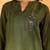 Green Ombre Dyed Mandarin Collar Sequinned Kurta With Trouser