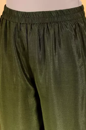 Green Ombre Dyed Mandarin Collar Sequinned Kurta With Trouser
