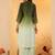 Green Ombre Dyed Mandarin Collar Sequinned Kurta With Trouser