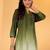 Green Ombre Dyed Mandarin Collar Sequinned Kurta With Trouser