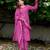 Beautiful rani pink bandhani print cotton straight kurta set