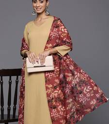 Regular Silk Crepe Kurta with Trousers & Dupatta