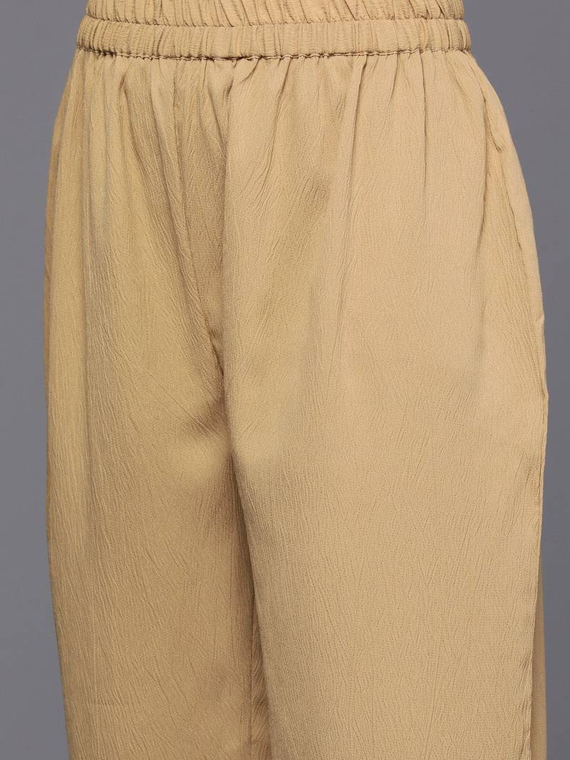 Regular Silk Crepe Kurta with Trousers & Dupatta