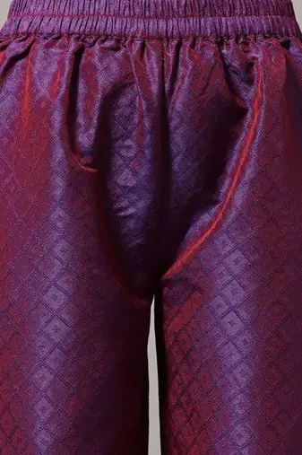 Geometric Woven Design Regular Zari Kurta with Trousers & Dupatta