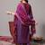 Geometric Woven Design Regular Zari Kurta with Trousers & Dupatta
