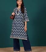 Women Ethnic Motifs Printed Regular Pure Cotton Kurta with Trousers & With Dupatta