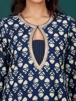 Women Ethnic Motifs Printed Regular Pure Cotton Kurta with Trousers & With Dupatta 3