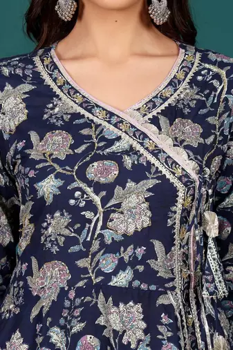 Women Ethnic Motifs Printed Regular Pure Cotton Kurta with Trousers & With Dupatta