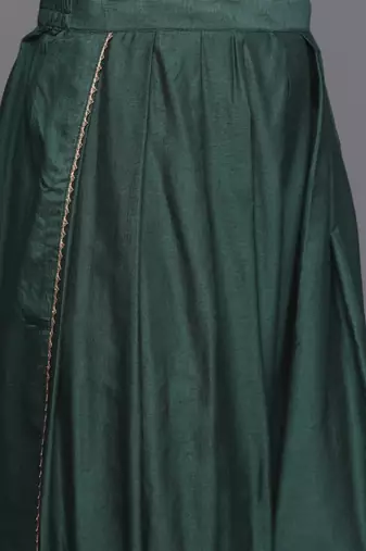 Embroidered Thread Work Pure Silk Fusion Kurta with Dhoti Pants