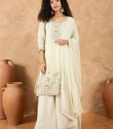 Women Ethnic Motifs Embroidered Kurta with Palazzo & Dupatta