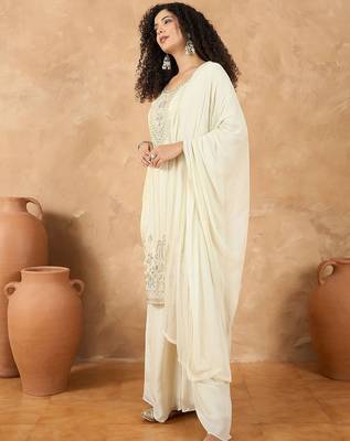 Women Ethnic Motifs Embroidered Kurta with Palazzo & Dupatta 1