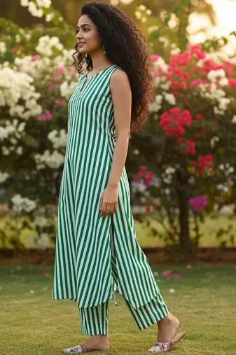 Women Printed Regular Kurta with Trousers