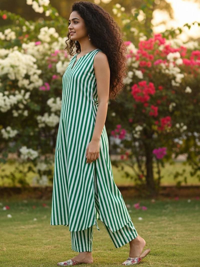 Women Printed Regular Kurta with Trousers