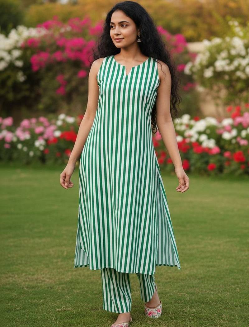Women Printed Regular Kurta with Trousers