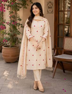 Beautiful black handwoven jamdani cotton straight kurta pant with tassel dupatta set 3
