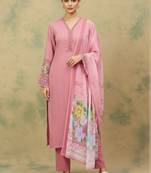 Women Floral Regular Thread Work Kurta with Trousers & With Dupatta