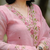 Beautiful pastel pink intricate floral embroidered kota doriya kurti pant suit set