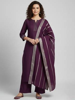 Women Regular Kurta with Palazzos & With Dupatta 1