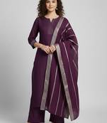 Women Regular Kurta with Palazzos & With Dupatta